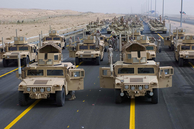 Robot Army Trucks Ride Through Michigan